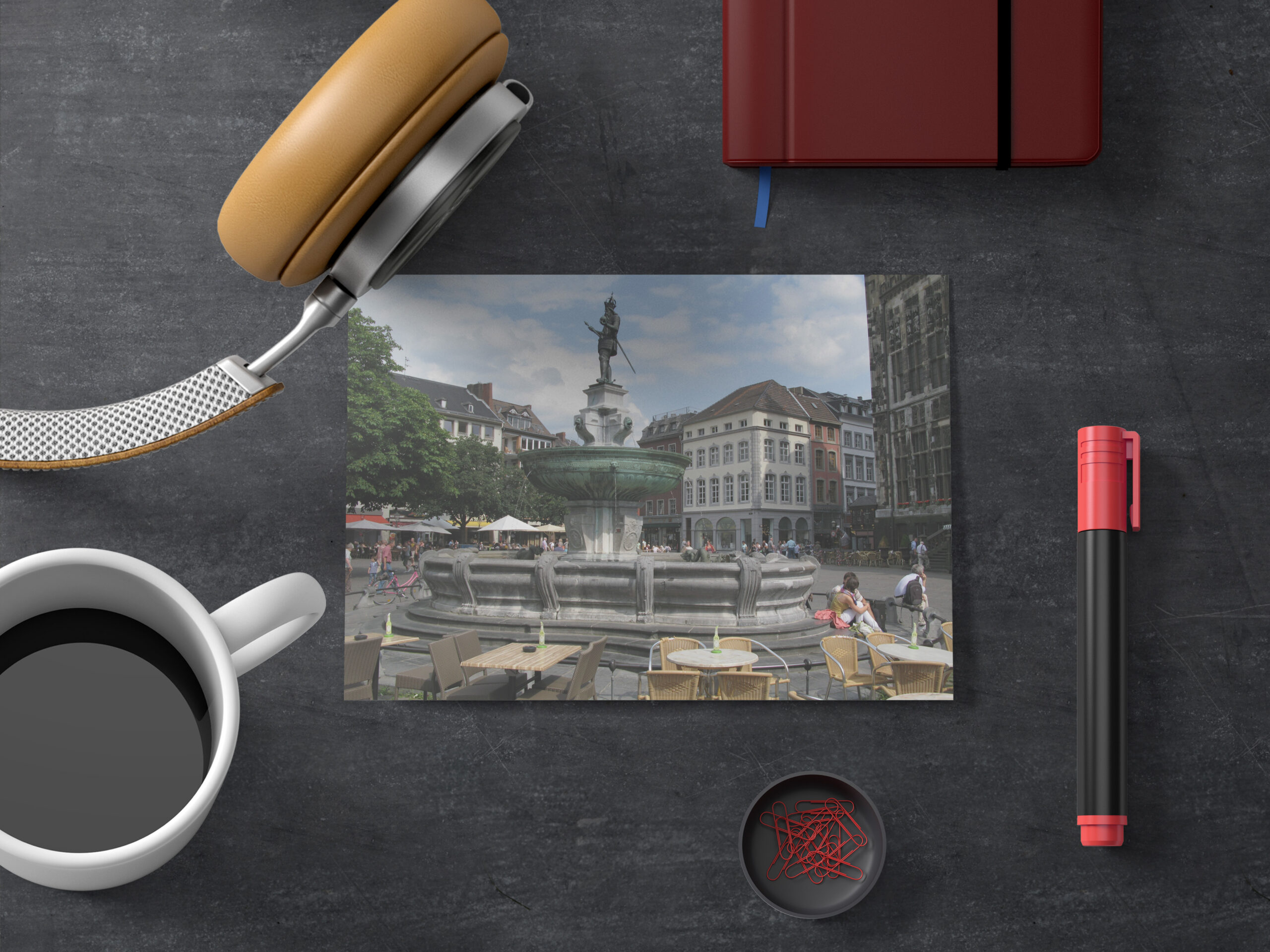 raxxa Postkarte: Marktbrunnen in Aachen