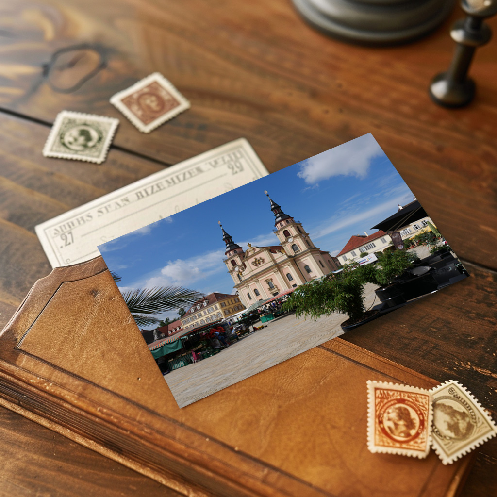 raxxa Postkarte: Stadtkirche Marktplatz Ludwigsburg