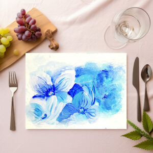 raxxa Premium-Tischset: Blaue Hortensienblüten