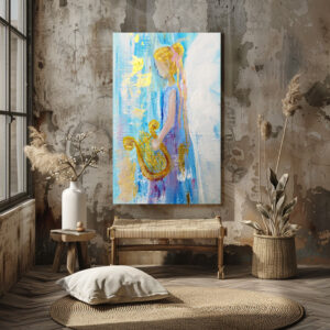 Poster: Engel mit Harfe