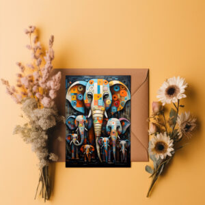 raxxa Postkarte: Whimsical Bunte Elefanten