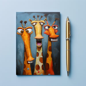 raxxa Postkarte: Whimsical Lästernde Giraffen