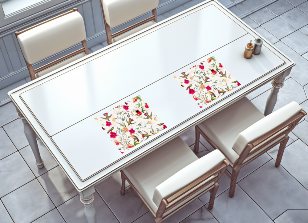 raxxa Premium-Tischset: Zauberhafte Vintage Kolibris und Blüten - immagine 4