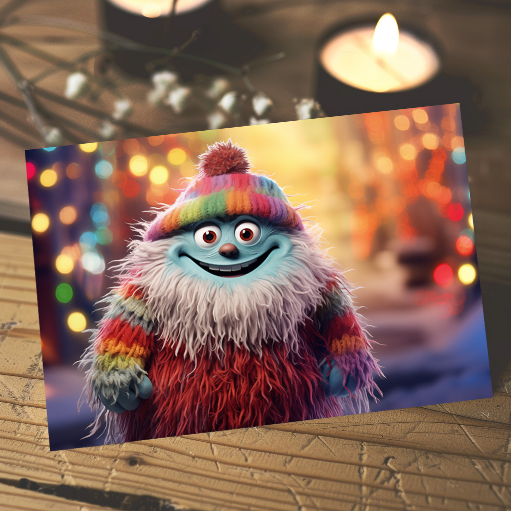 raxxa Postkarte: Verspielte Whimsical Monster zur Weihnachtszeit Motiv 6