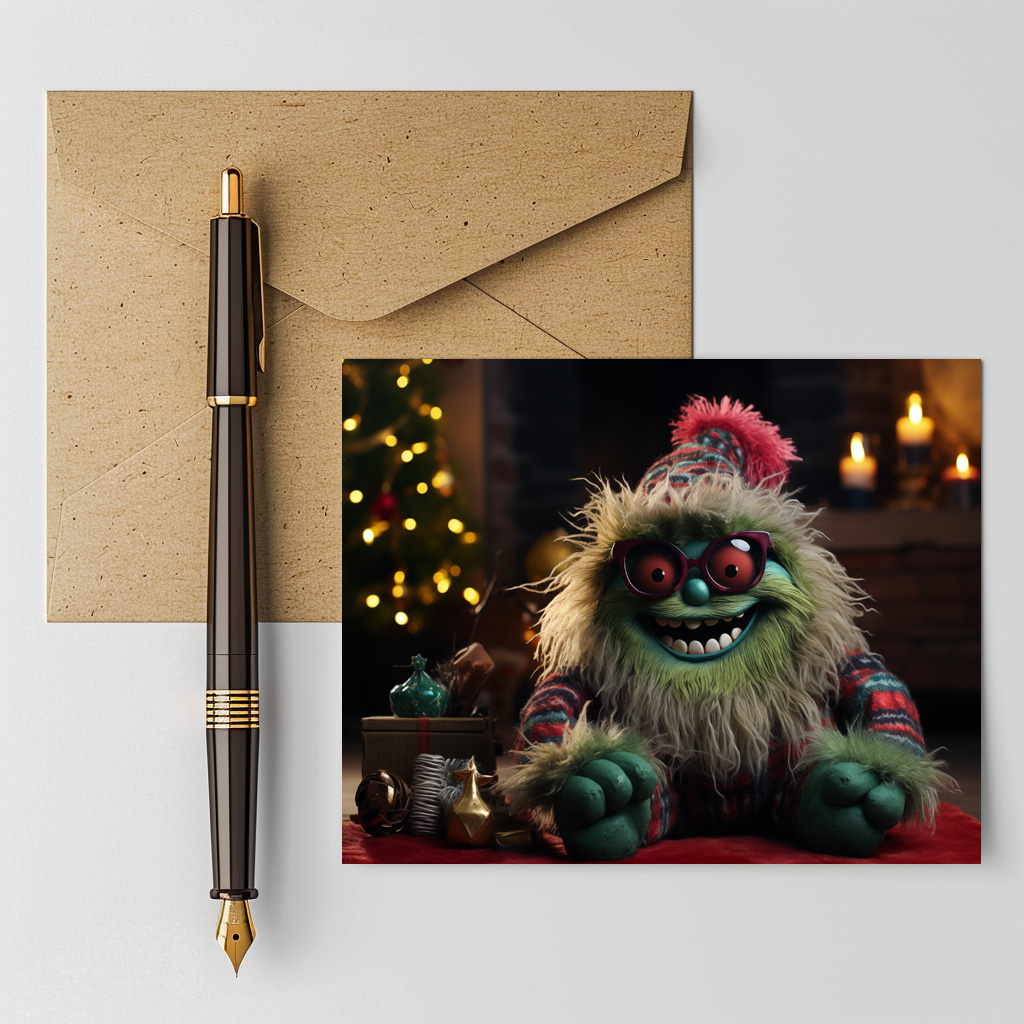 raxxa Postkarte: Verspielte Whimsical Monster zur Weihnachtszeit Motiv 11