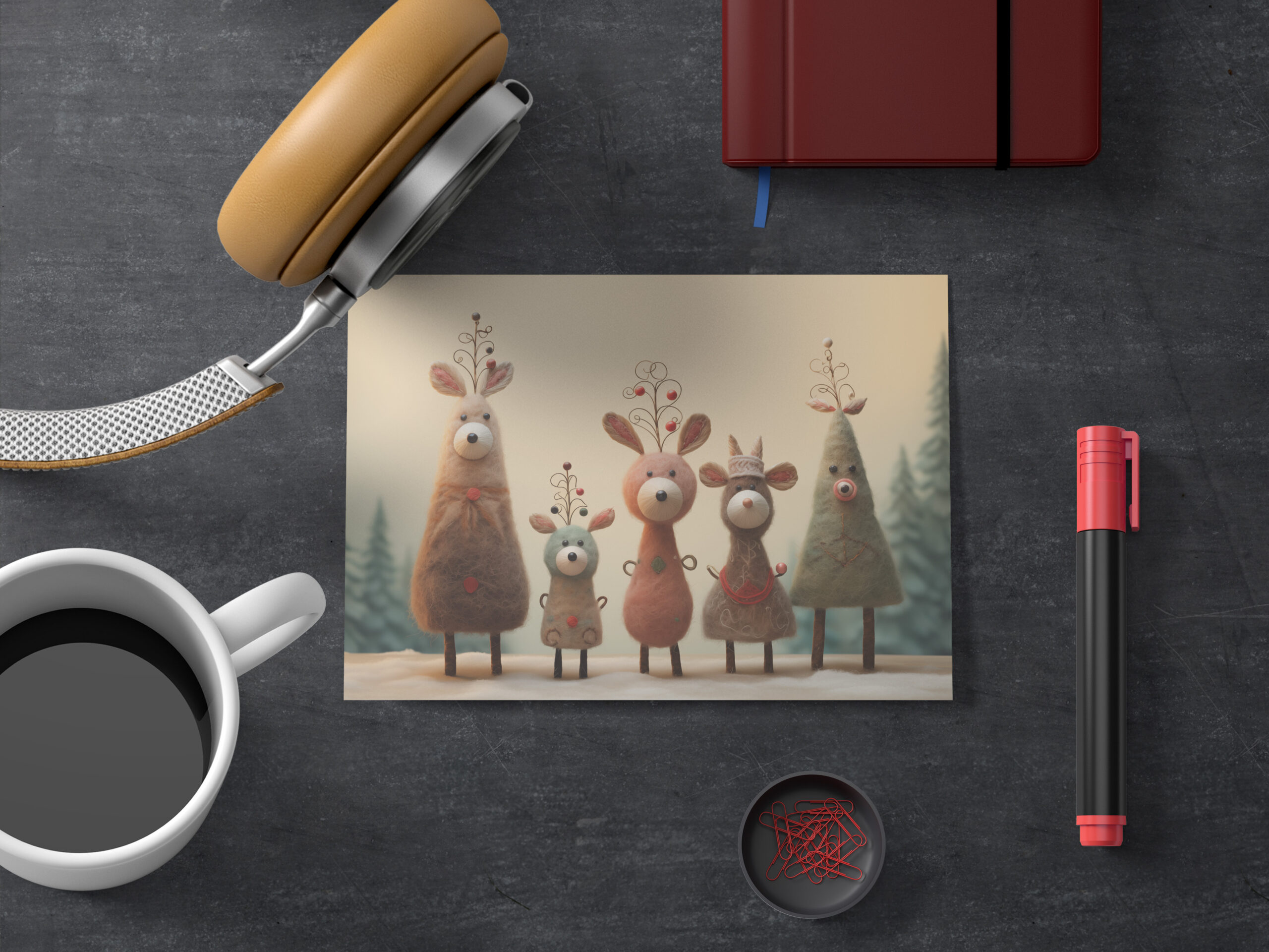 raxxa Postkarte: Fluffy Reindeer