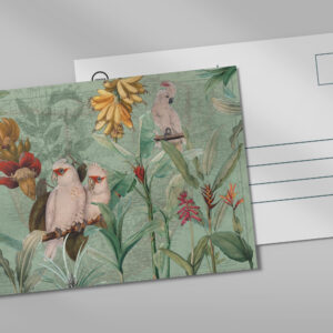 raxxa Postkarte: Exotischer Kakadu Dschungel Garten