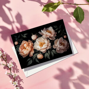 raxxa Postkarte: Üppige Dunkelheit: Blumige Vintage-Gothic-Kunst