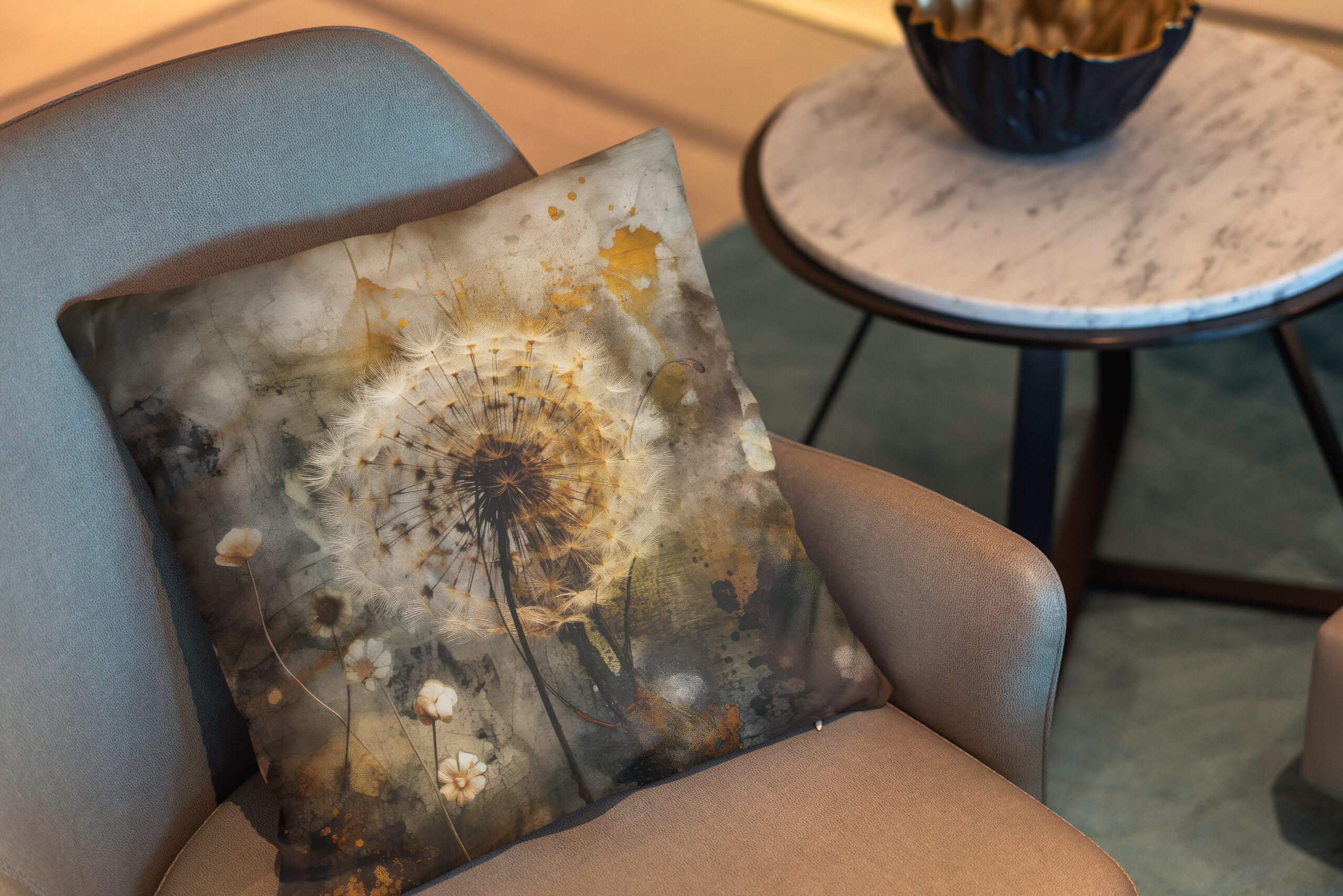 Kissen: Pusteblumen-Nachtgold - Image 2