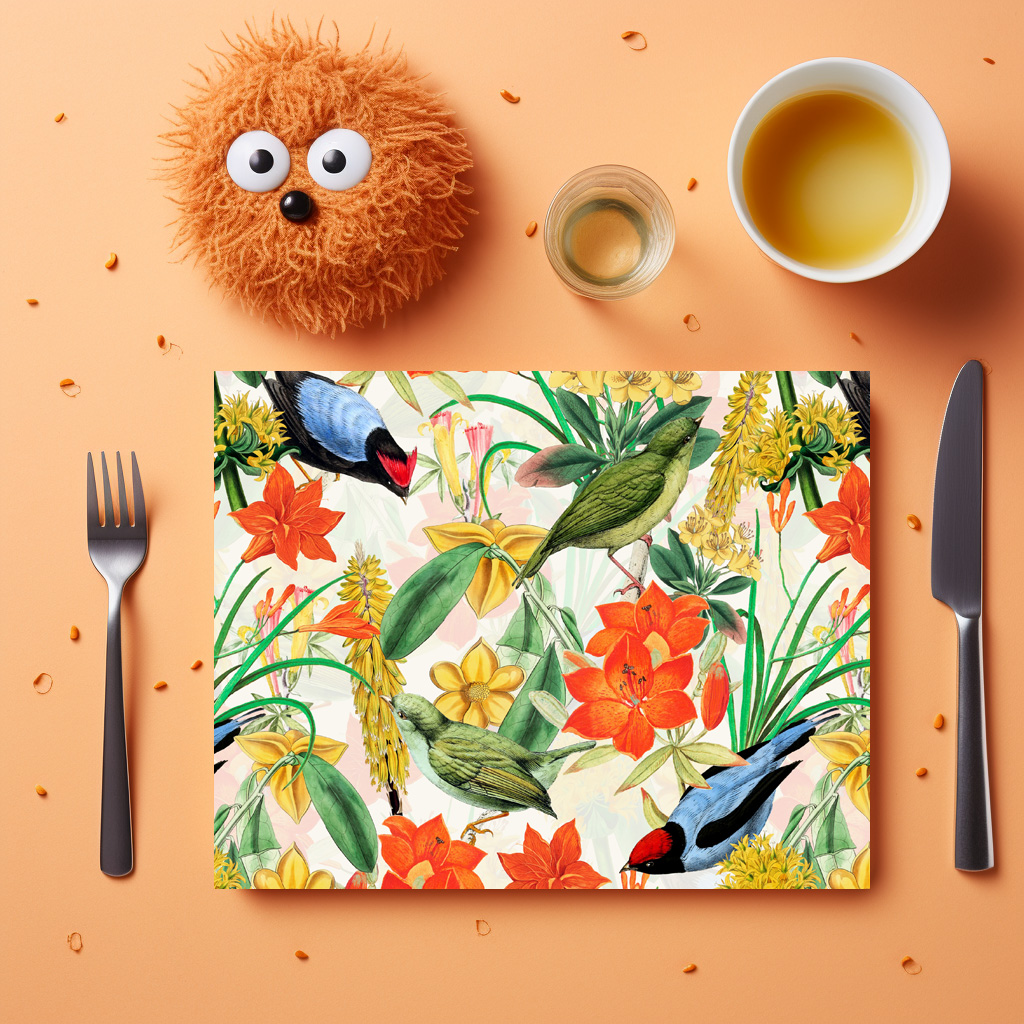 raxxa Premium-Tischset: Dschungelpracht vergangener Tage: Tropisches Vintage-Design - immagine 5