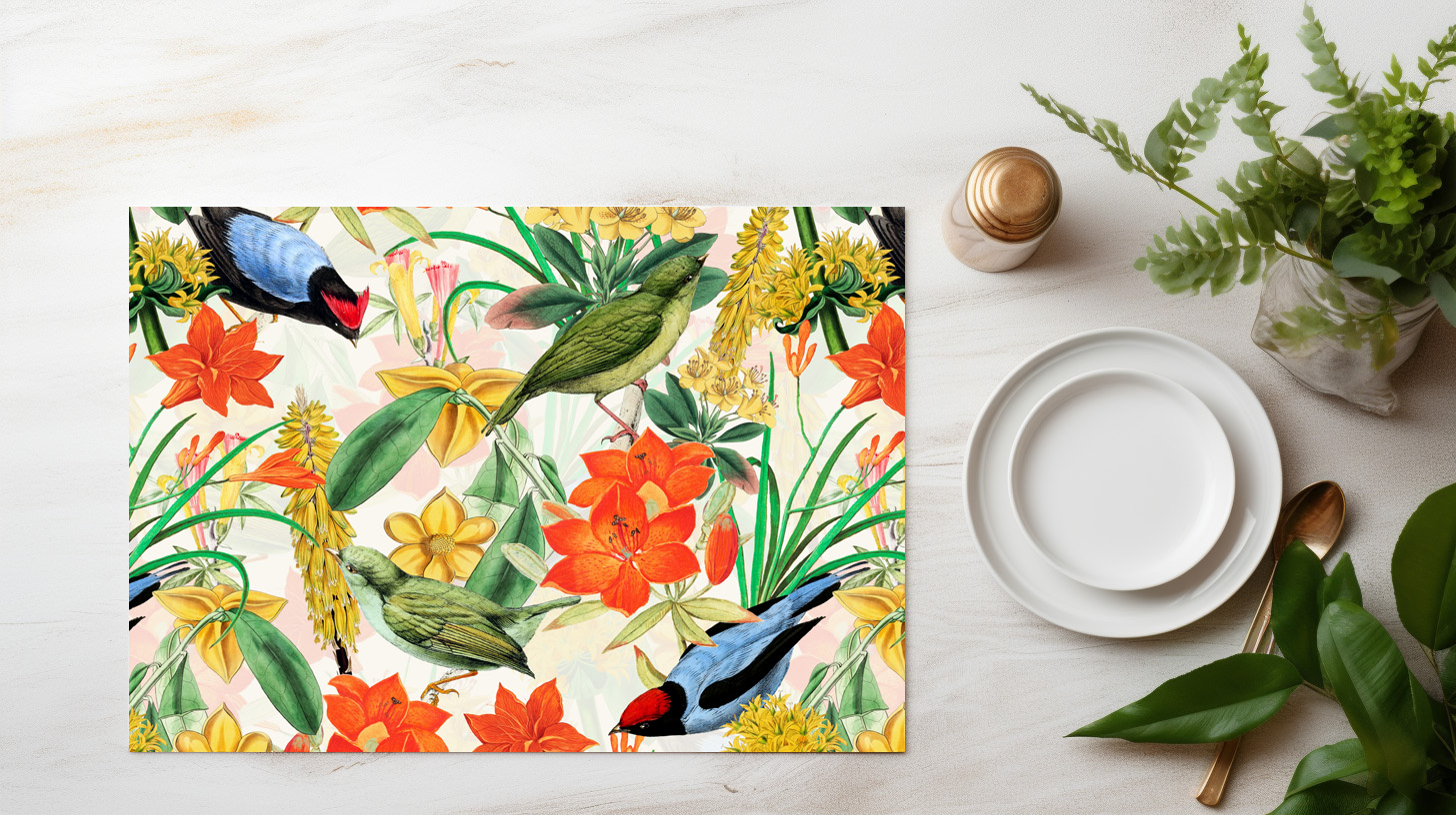 raxxa Premium-Tischset: Dschungelpracht vergangener Tage: Tropisches Vintage-Design - immagine 6