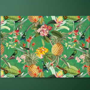 raxxa Premium-Tischset: Tropischer Regenwald mit Kolibris und Ananas