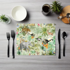 raxxa Premium-Tischset: Tropenparadies im Retro-Look: Vintage-Dschungelmuster