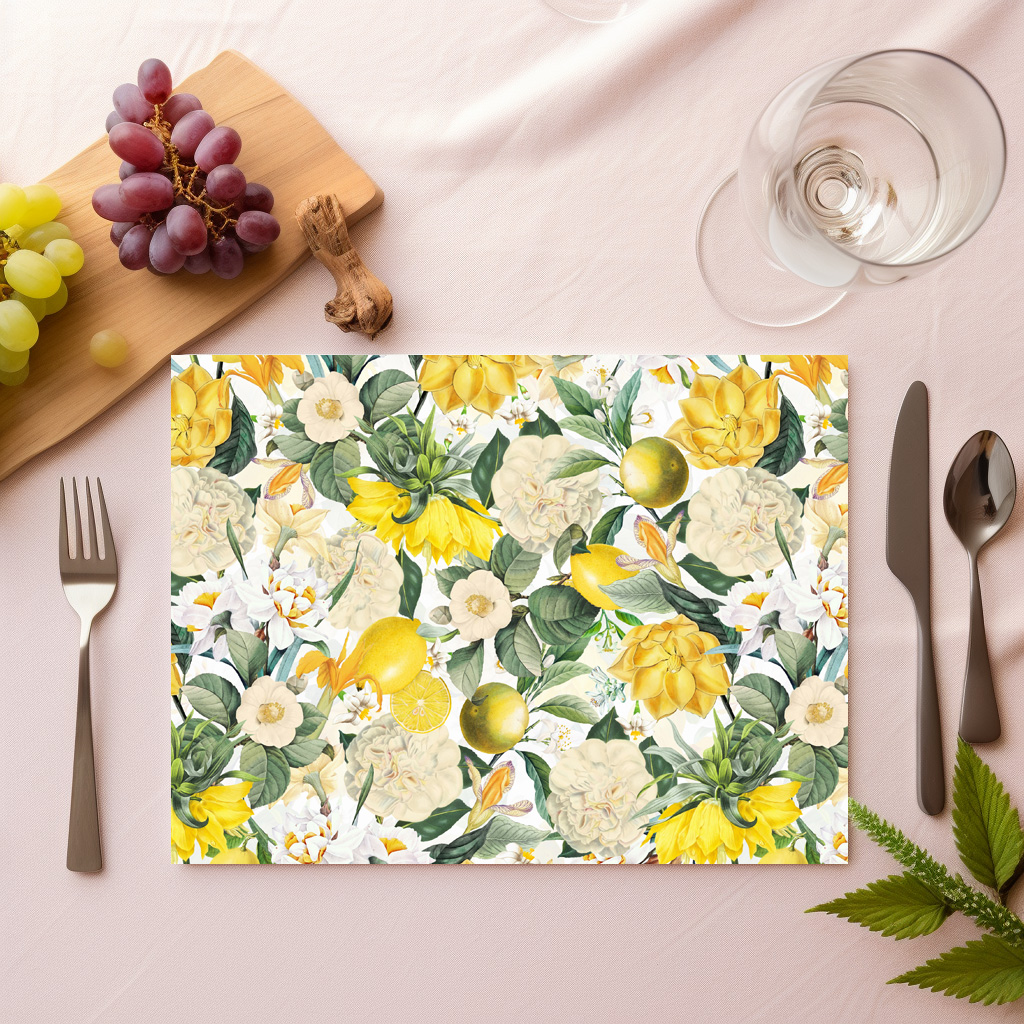 raxxa Premium-Tischset: Magie der Tropen: Magnolia Vintage-Blumen und Früchte – Image 5