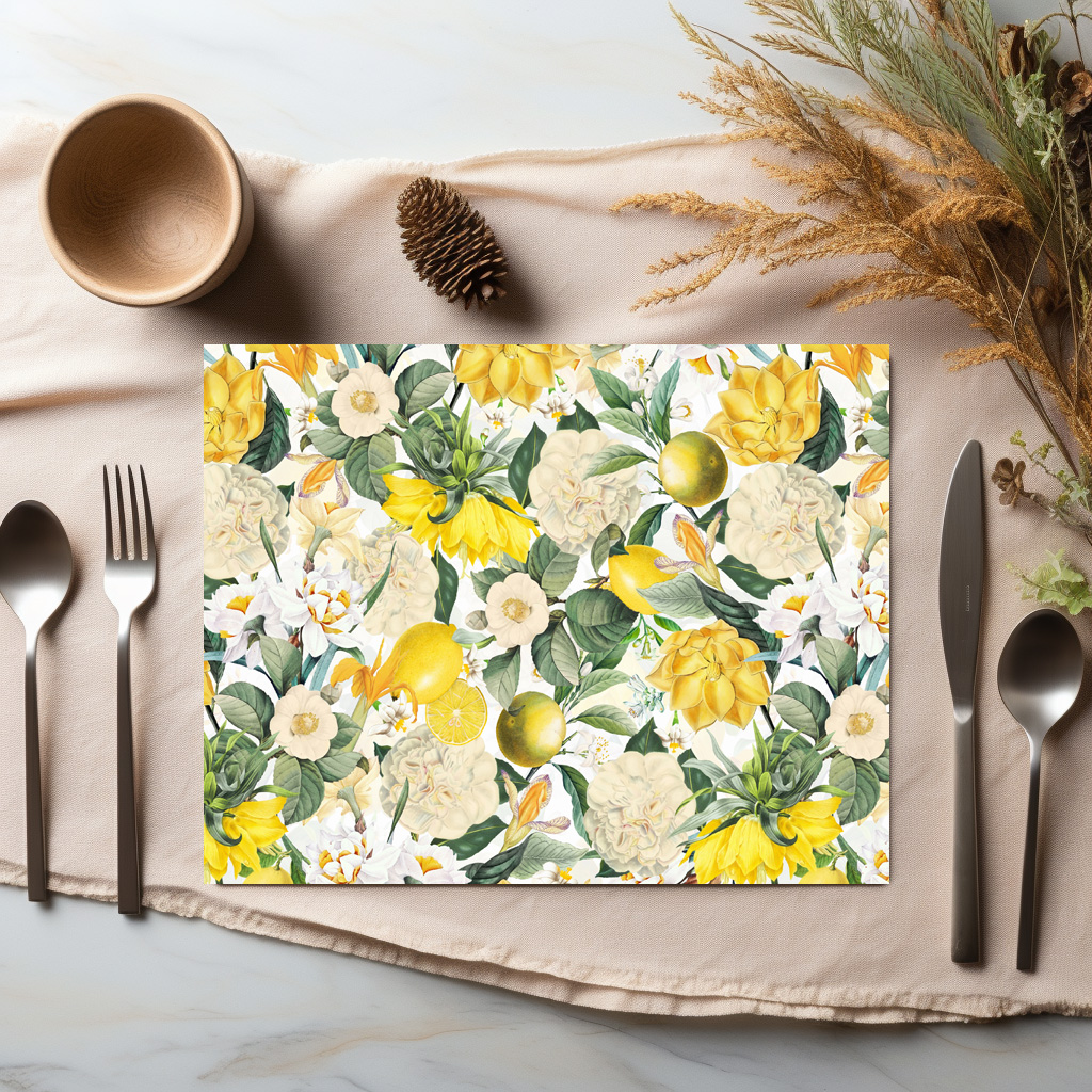 raxxa Premium-Tischset: Magie der Tropen: Magnolia Vintage-Blumen und Früchte – Image 6