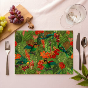 raxxa Premium-Tischset: Üppiger Grüner Vintage Dschungel