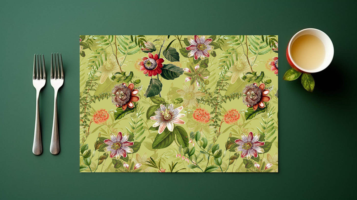 raxxa Premium-Tischset: Vintage Passionsblumen Dschungel - immagine 6