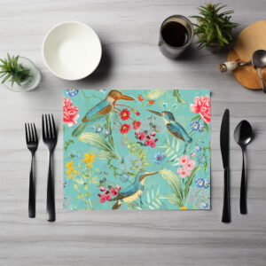 raxxa Premium-Tischset: Kingfisher-Charme im Dschungel: Vintage-Design