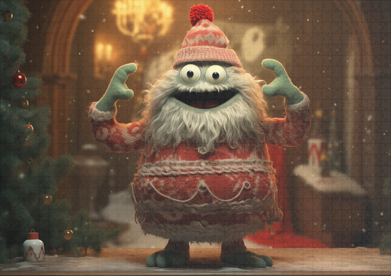 raxxa Premium-Puzzle: Verspielte Whimsical Monster zur Weihnachtszeit Motiv 9 – Bild 2