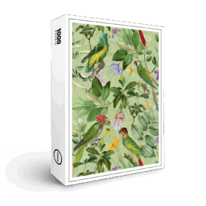 raxxa Premium-Puzzle: Papagein im Grünen Vintage Blumen Dschungel