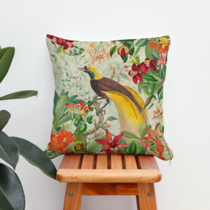 Kissen: Nostalgischer Dschungel Paradiesvogel