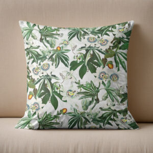 Kissen: Tropische Zeitreise-  Vintage Passionsblumen im Dschungel