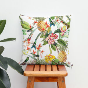 Kissen: Elegantes Erbe aus dem Dschungel- Vintage Kolibris und Ananas