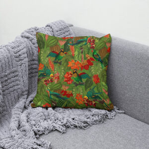 Kissen: Üppiger Grüner Vintage Dschungel