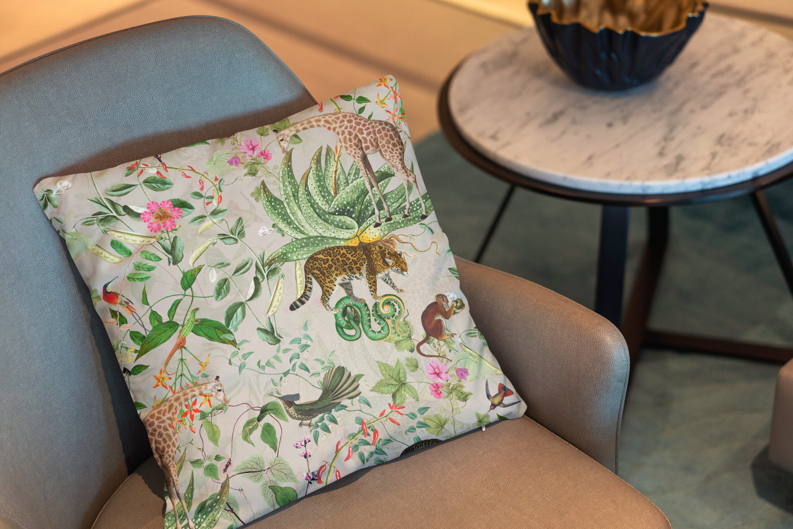 Kissen: Tropische Zeitreise- Vintag Afrika Safari Design - Imagen 2