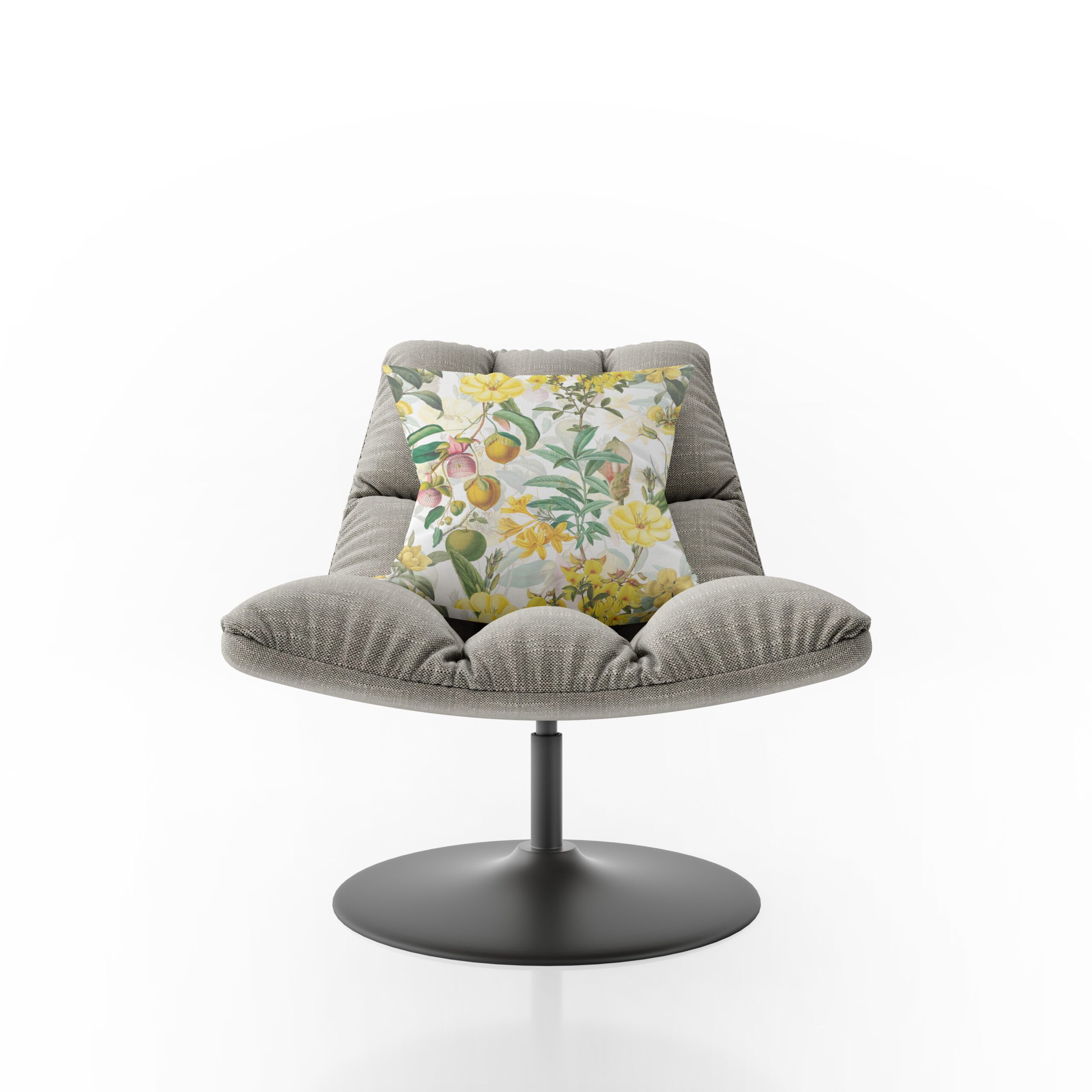 Kissen: Exotische Eleganz- Vintage-Dschungel mit Gelben Blumen und Blättern – Image 2