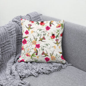 Kissen: Zauberhafte Vintage Kolibris und Blüten