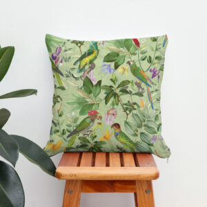 Kissen: Papagein im Grünen Vintage Blumen Dschungel