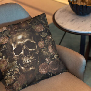 Kissen: Gothic Vintage Skull- Dunkle Eleganz