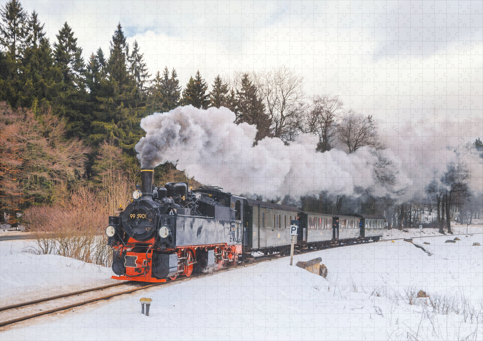 raxxa Premium-Puzzle: Winterdampf der HSB - Imagen 2