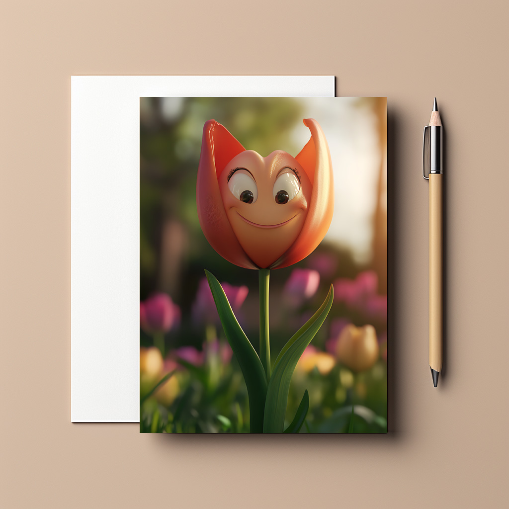 raxxa Postkarte: Tulpe in leichtem Orange