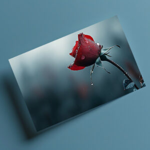 raxxa Postkarte: Rose mit Wassertropfen