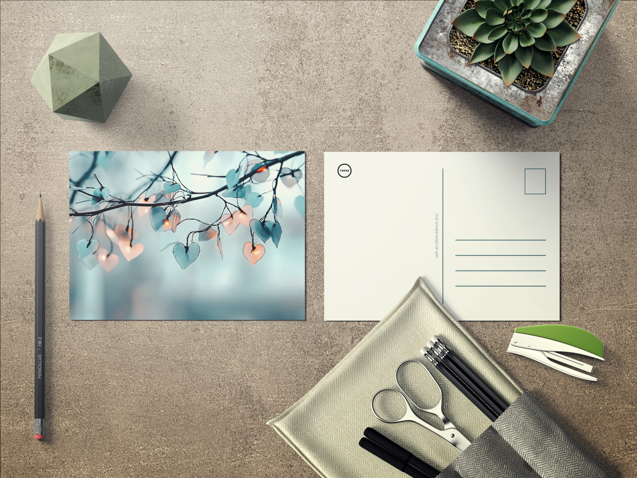 raxxa Postkarte: Herzblätter