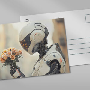 raxxa Postkarte: Rosen Robot