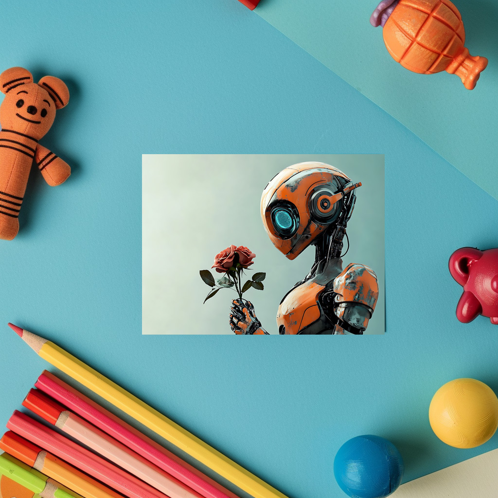 raxxa Postkarte: Roboter Rose