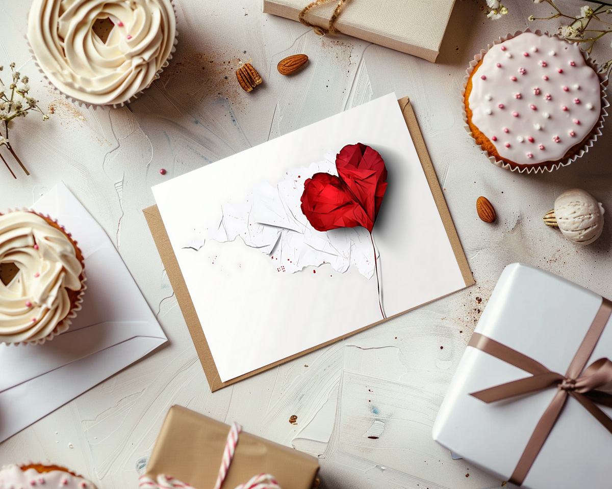 raxxa Postkarte: Origami Herz