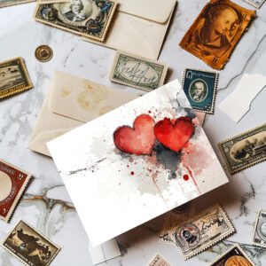 raxxa Postkarte: Aquarell Herzkunst