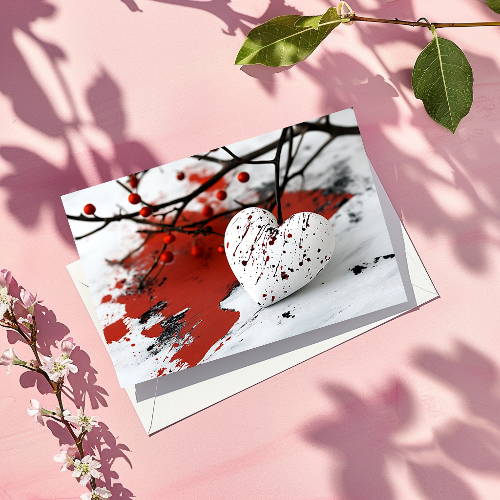 raxxa Postkarte: Herz mit Farbklecksen