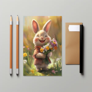 raxxa Postkarte: Fluschel der Blumen-Hase