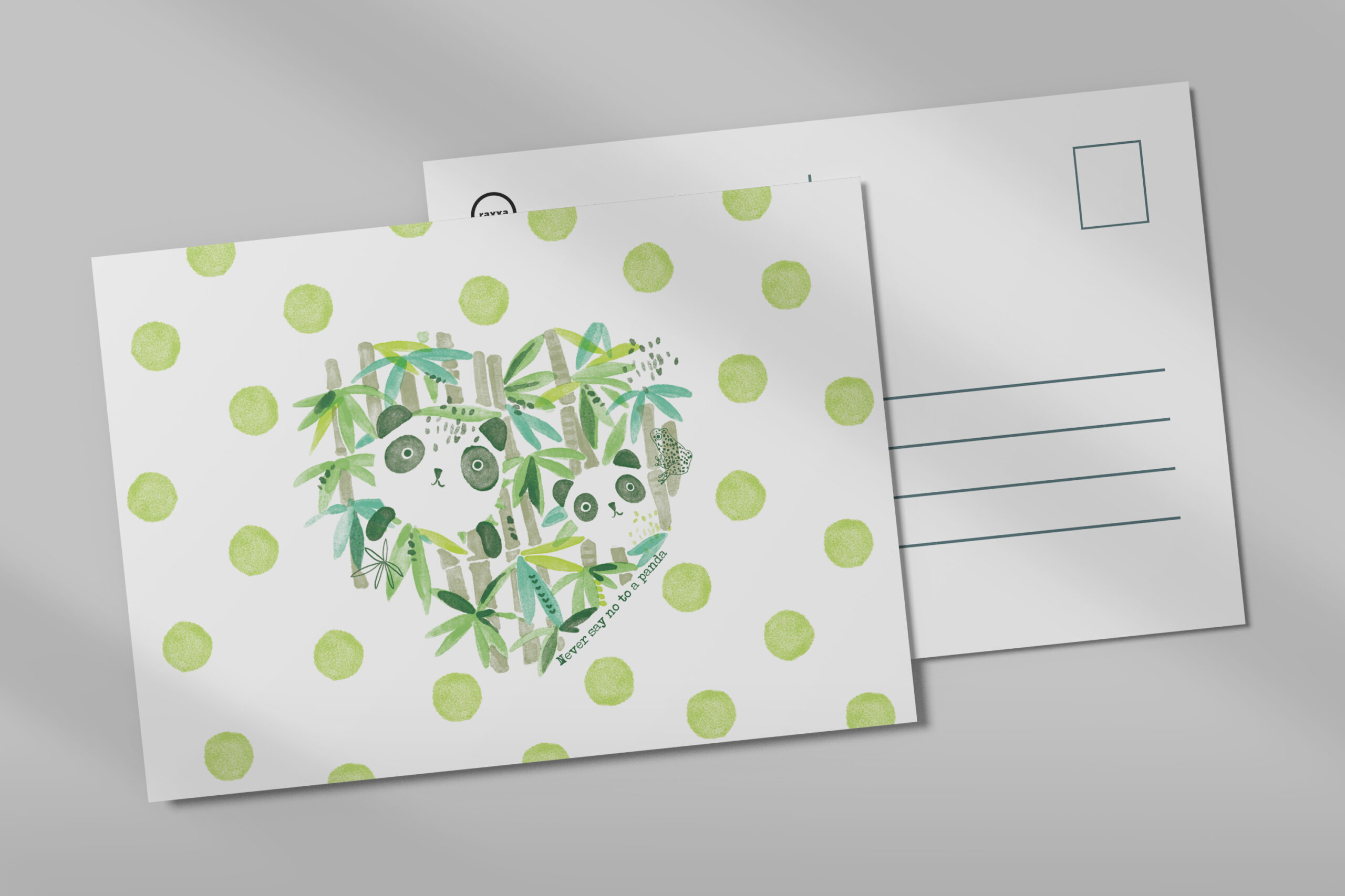 raxxa Postkarte: Lilo, Nube y el secreto del bambú mágico sobre lluvia de topos