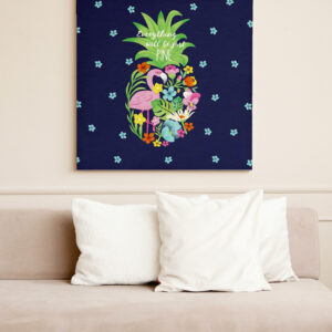 raxxa Canva: El día que Poppy el flamenco tuvo la curiosidad de ver una piña desde el paraíso