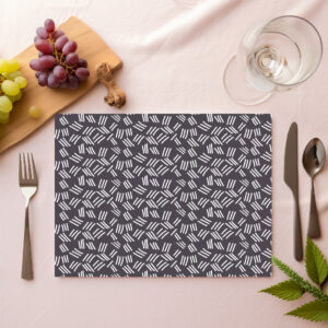 raxxa Premium-Tischset: Líneas en juego de equilibrio sobre gris oscuro