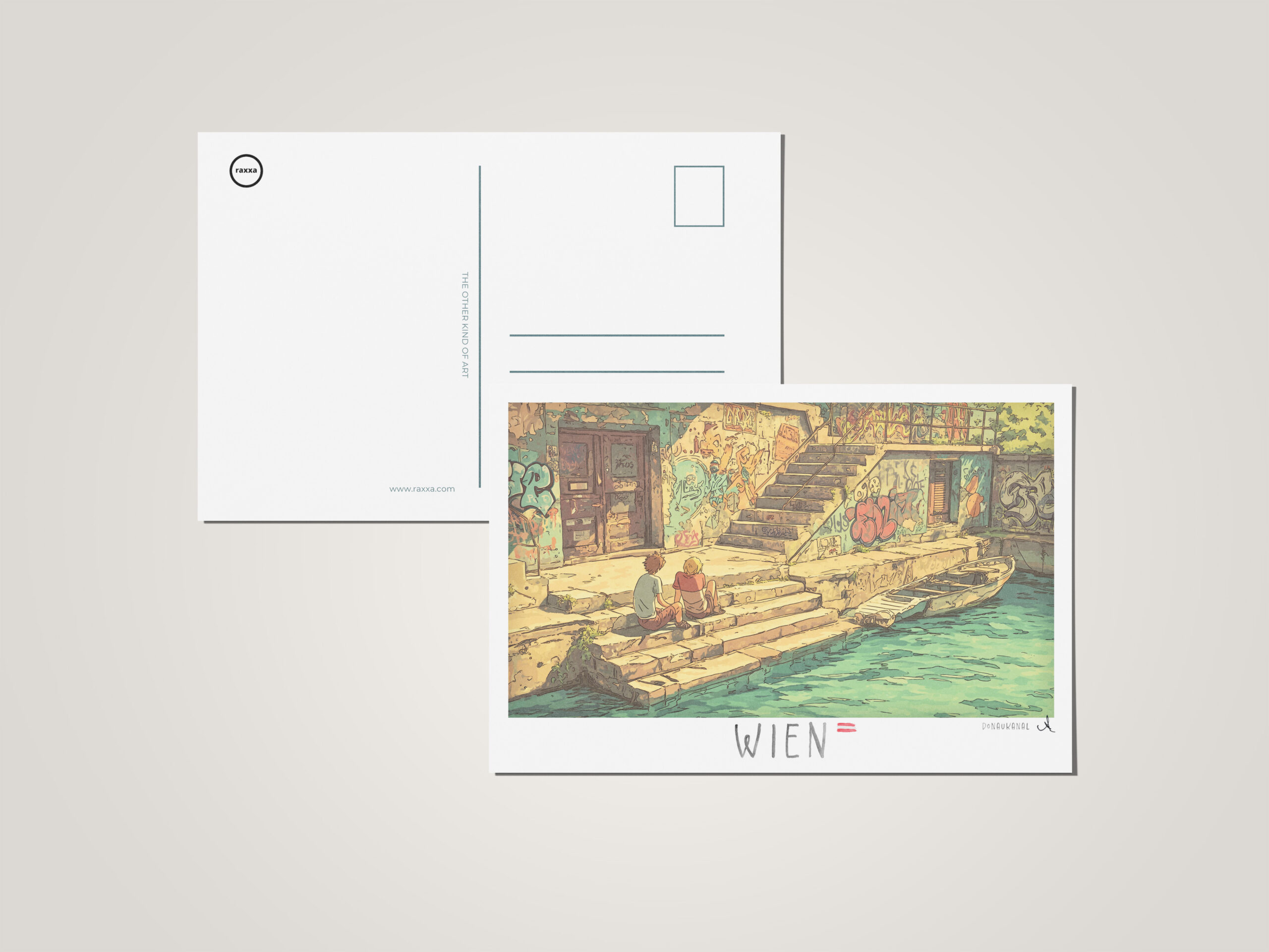 raxxa Postkarte: Donaukanal – Verblasste Gespräche - Image 2