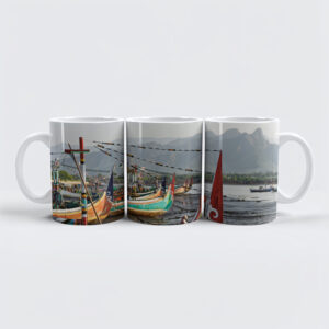 raxxa Premium-Tasse: Indonesien - Fischerboote am Strand