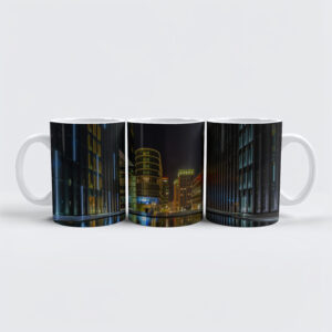 raxxa Premium-Tasse: Medienhafen Düsseldorf at night