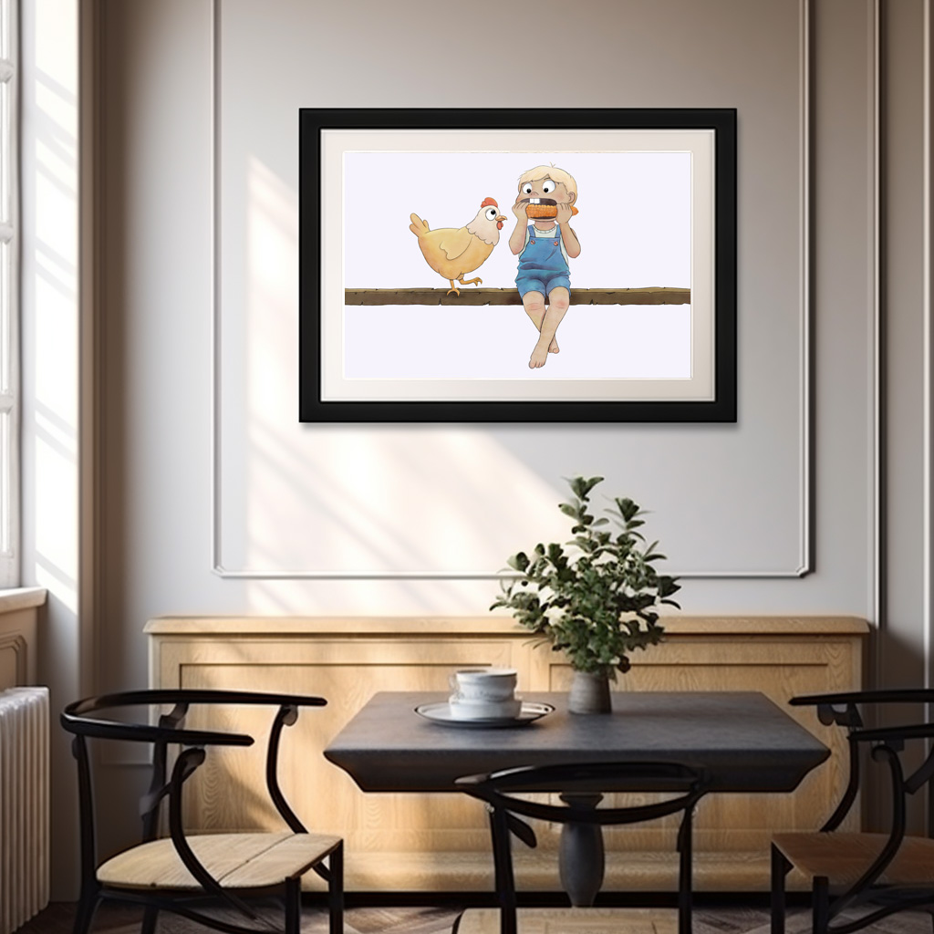 Poster: Junge mit Huhn - Imagen 2